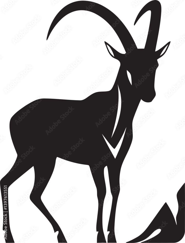 Fototapeta premium The Climbing Majesty of the Ibex Full Body Dynamics in Alpine Environments