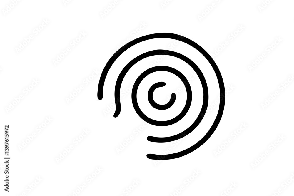 A captivating spiral design evokes a sense of movement and energy with bold black lines against a white backdrop. A captivating spiral design evokes a sense of movement and energy with bold black lines against a white backdrop.