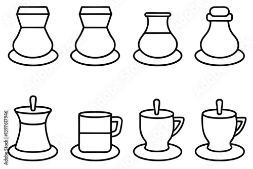 Variety of Turkish Coffee Illustrations