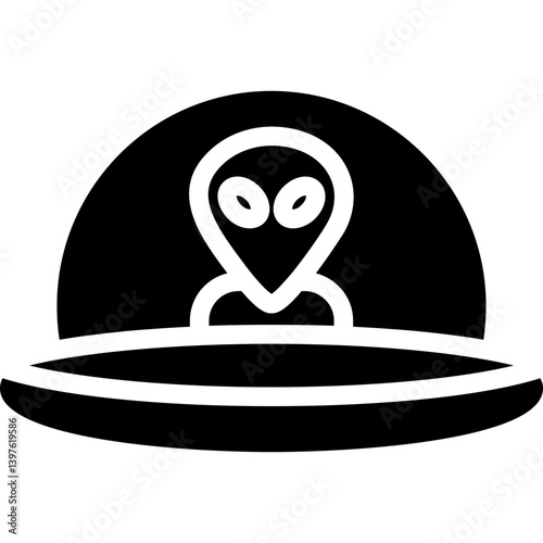 Alien Abduction Glyph Icon
