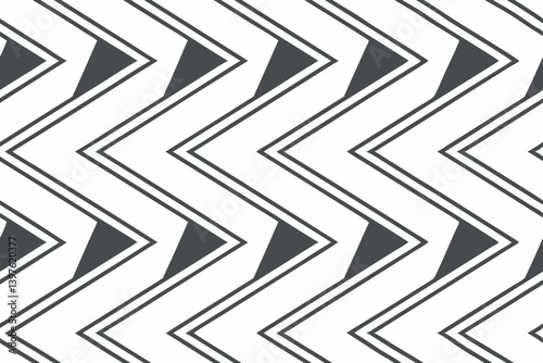 Dynamic zigzag pattern in grayscale, a bold graphic design with sharp lines and contrasting triangles creating a modern, energetic visual rhythm.