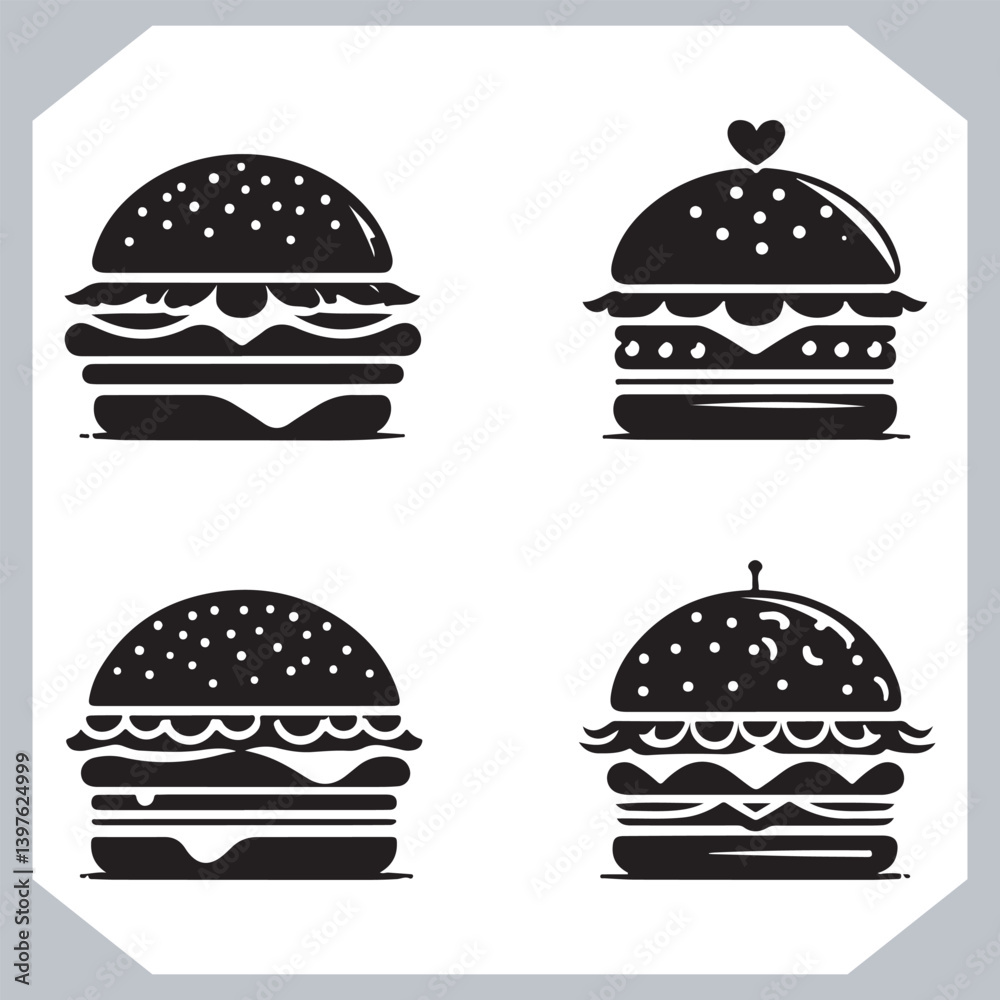 Custom Burger Illustrations for Social Media Campaigns