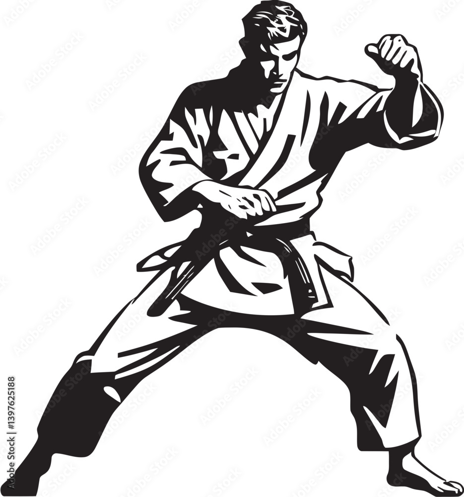 Fototapeta premium Karate Fight Ethics Building Character and Integrity Through Martial Arts