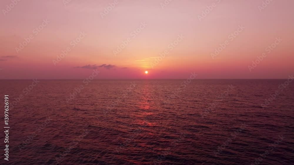 Aerial view Beautiful view sunset or sunrise over sea surface beautiful wave Amazing light twilight sky sunset. Cinematic drone shot dynamic footage beautiful light of nature seascape Aerial view Beautiful view sunset or sunrise over sea surface beautiful wave Amazing light twilight sky sunset. Cinematic drone shot dynamic footage beautiful light of nature seascape