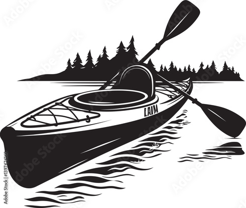 Vertical Serenity The Art of a Kayak Standing Tall on Still Waters