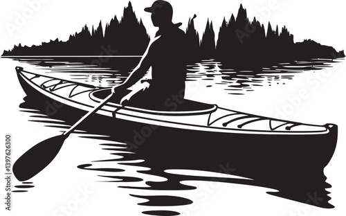 A Kayak  Tale Standing Upright in the Midst of Natural Beauty