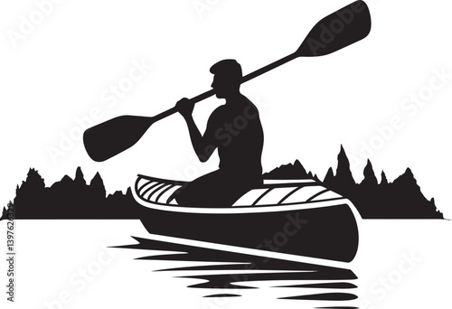 The Art of Stillness A Kayak Standing Upright in Nature  Canvas