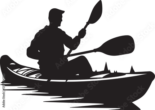 The Harmonious Balance of a Kayak Standing Upright in Peaceful Waters