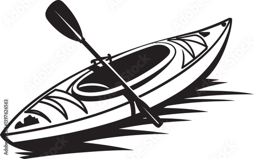 The Artistic Journey of a Kayak Standing Upright Amidst Beauty