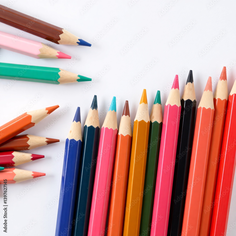 colored pencils isolated on white background colored pencils isolated on white background
