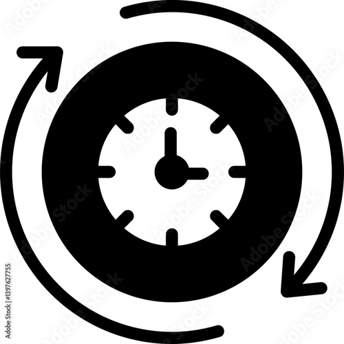 Time Routine Glyph Icon