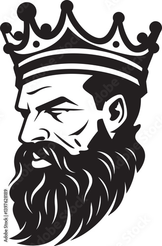 Crowning the King A Majestic Beard Complementing His Regal Headwear
