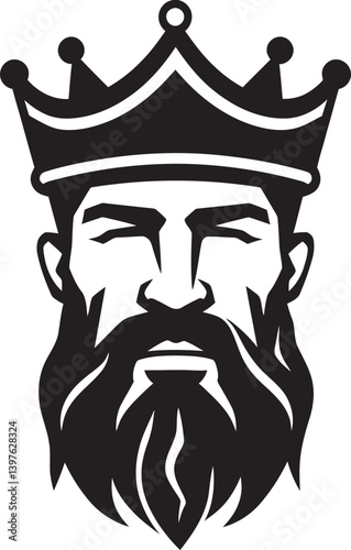 Sovereign Reflection A King  Crown and Beard as Symbols of Power and Grace