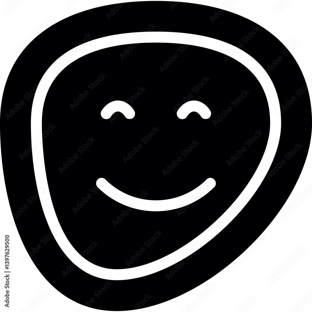 Smiling Face Glyph Icon Smiling Face Glyph Icon