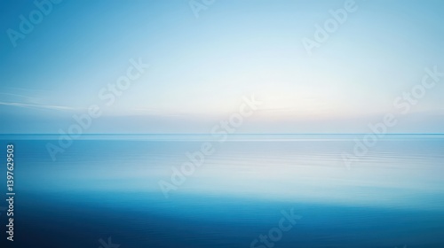 Wallpaper Mural A smooth gradient blue background transitioning from deep navy at the edges to a bright sky blue at the center, creating a calming effect Torontodigital.ca