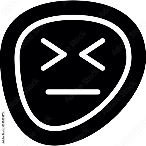 Disgusted Face Glyph Icon