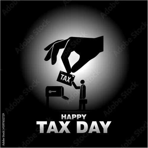 Happy Tax Day Social Media Post – Person Mailing TAX Envelope Illustration