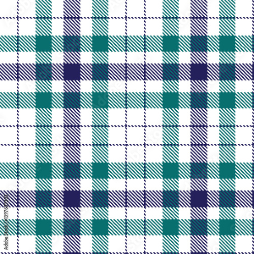 Rustic white Seamless Tartan with Smoky dark indigo accents Textile Design