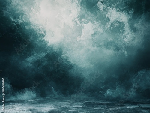 A beautiful abstract green cloud image that exudes a sense of stillness and mystique, perfect for backgrounds or digital art