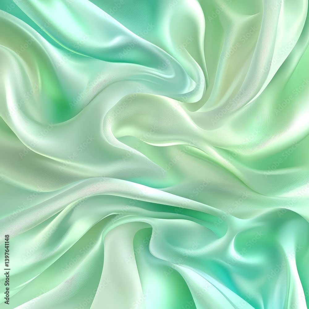 Obraz premium A soft and ethereal abstract portrayal of flowing waves in pastel hues brings about a sense of calmness and movement set against a peaceful and serene background
