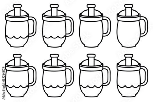 Modern Water Cooler Vector Illustration