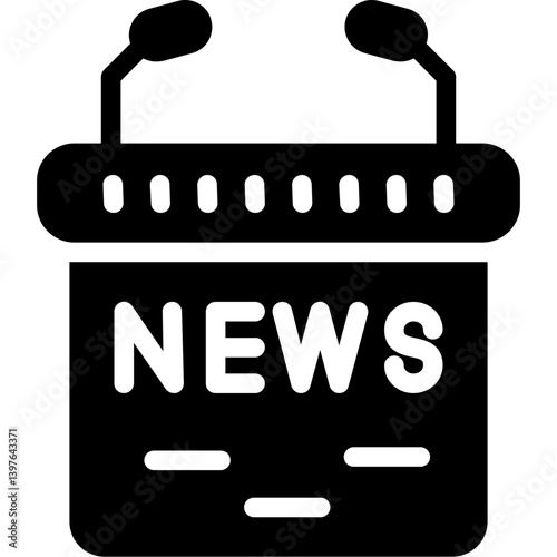 News Desk Glyph Icon