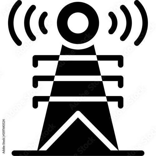 Radio Broadcast Glyph Icon