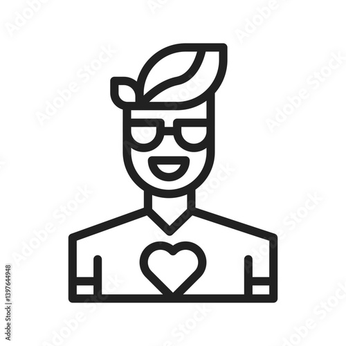 Fashion influencer Male icon vector image. Suitable for mobile apps, web apps and print media.