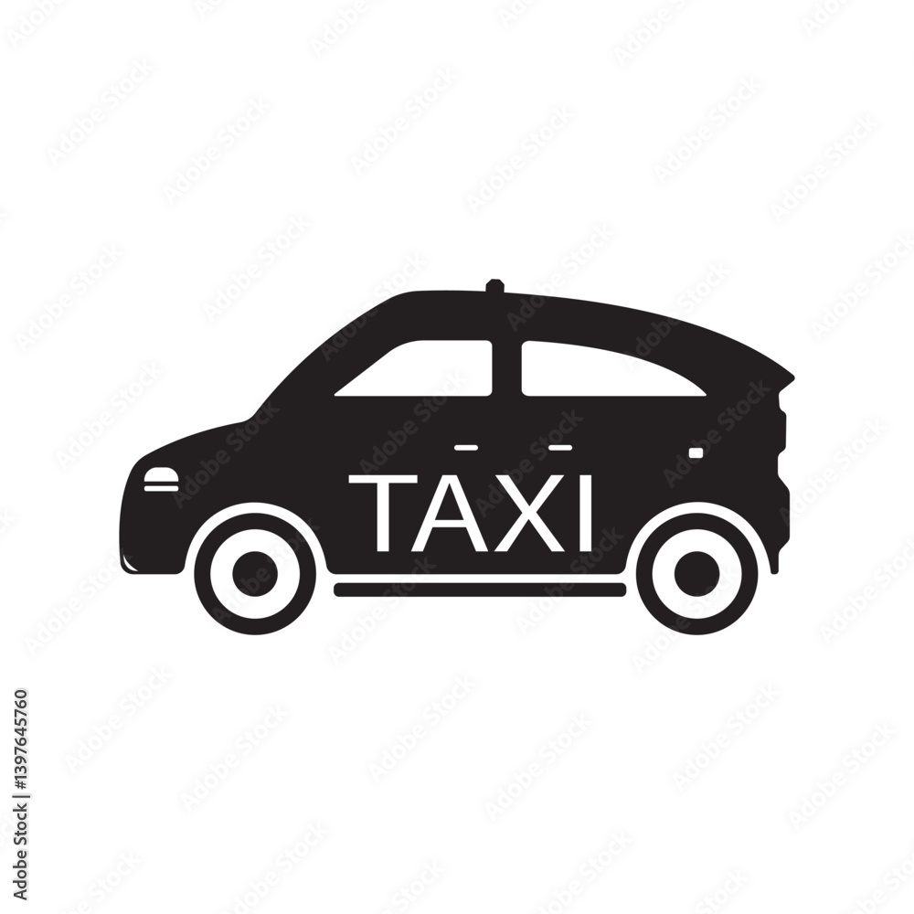 Fototapeta premium black taxi car icon vector element design tempate