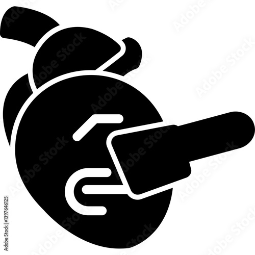 Heart Cut Glyph Icon