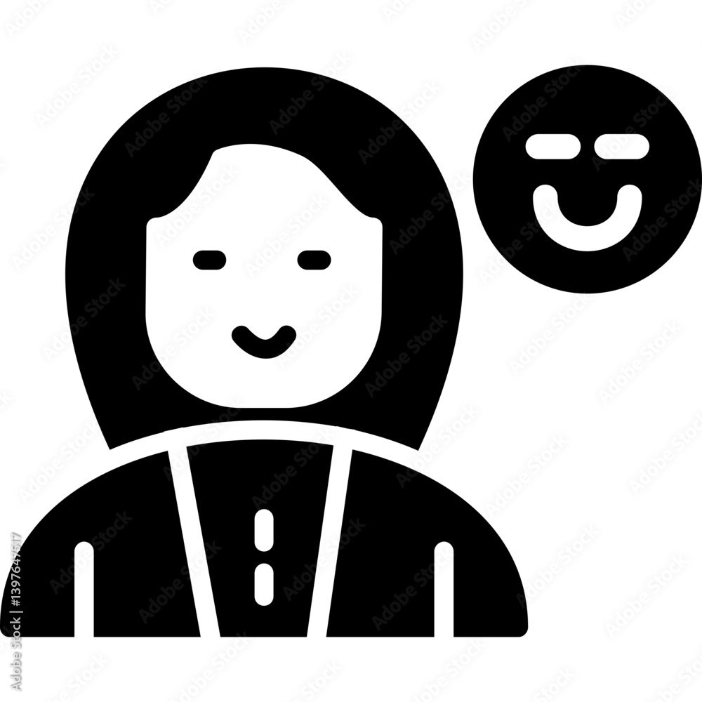 Fototapeta premium Teacher's Smiley Glyph Icon