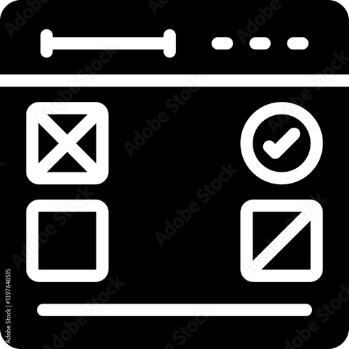 UX Wireframing Glyph Icon