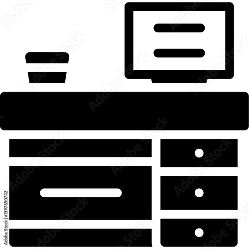 Work Desk Glyph Icon