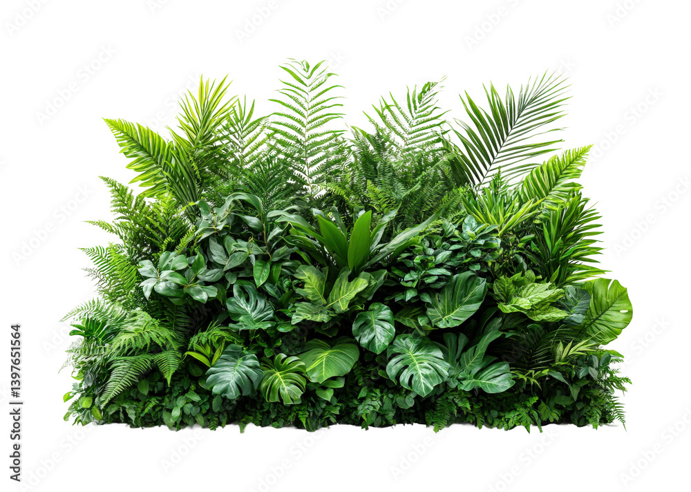 Lush greenery botanical garden plant showcase of freshness isolated on transparent background, png Lush greenery botanical garden plant showcase of freshness isolated on transparent background, png