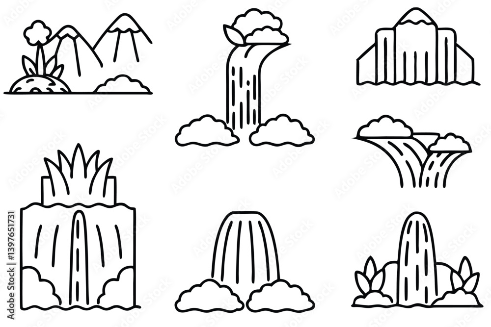 Obraz premium Different Types of Waterfall Designs