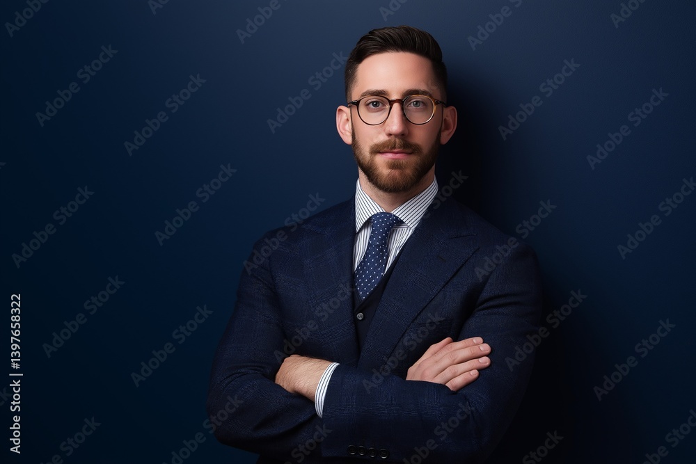 handsome man in tailored suit with serious expression stands against backdrop handsome man in tailored suit with serious expression stands against backdrop