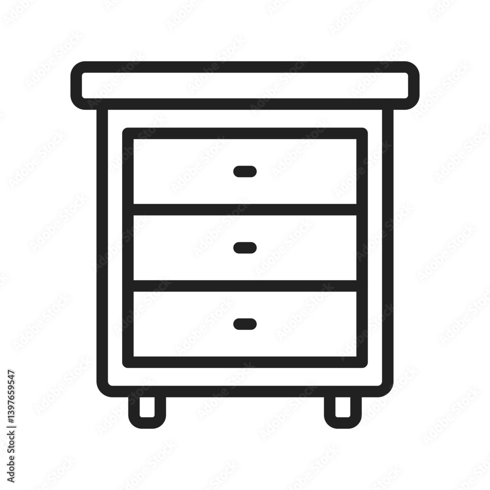 Bed Side Table icon vector image. Suitable for mobile apps, web apps and print media. Bed Side Table icon vector image. Suitable for mobile apps, web apps and print media.
