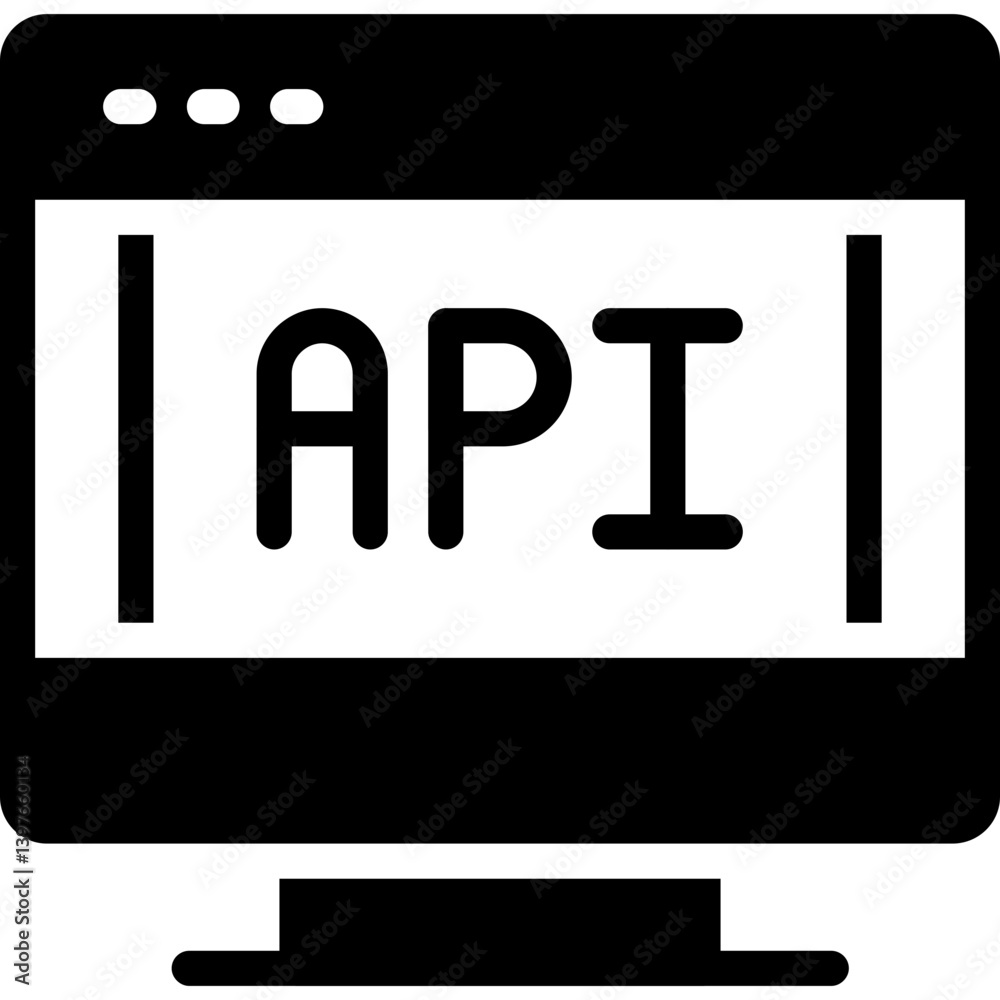 API Integration Glyph Icon API Integration Glyph Icon