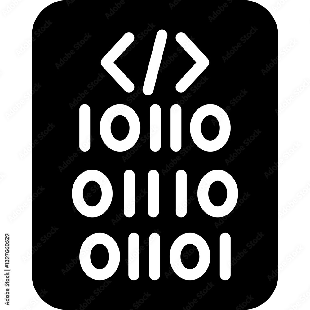 Code Compilation Glyph Icon Code Compilation Glyph Icon