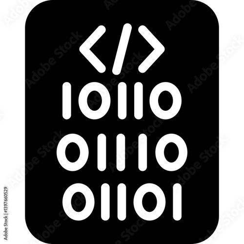 Code Compilation Glyph Icon