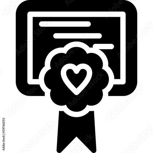 Birth Certificate Glyph Icon