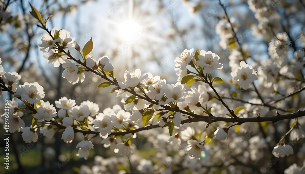 blooming cherry tree in spring blooming cherry tree in spring