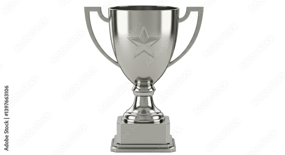 Obraz premium Isolated Silver Trophy Cup