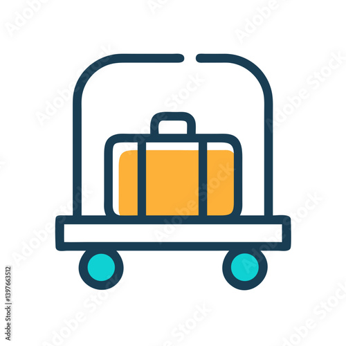 Luggage Cart Icon Design