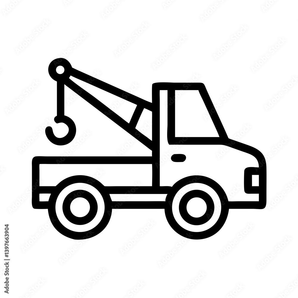 Naklejka premium Truck Outline Icon Design