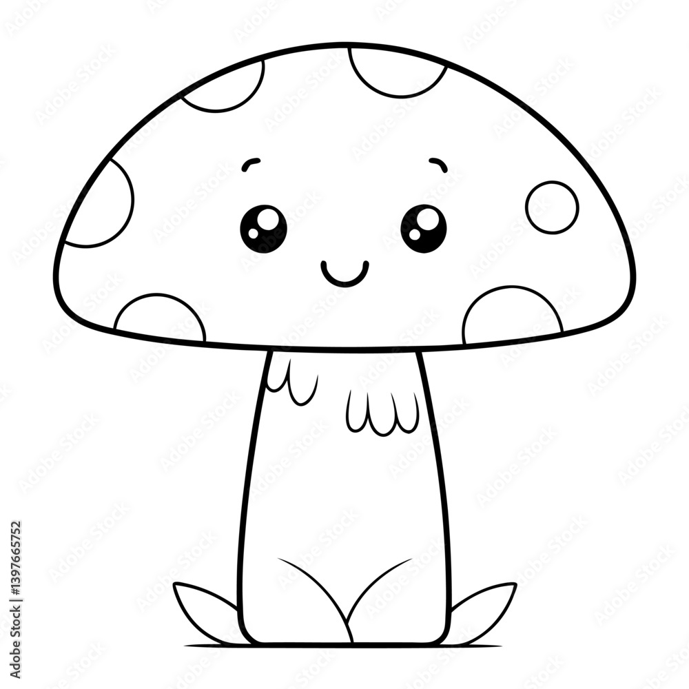 Naklejka premium cartoon mushroom vector illustration 