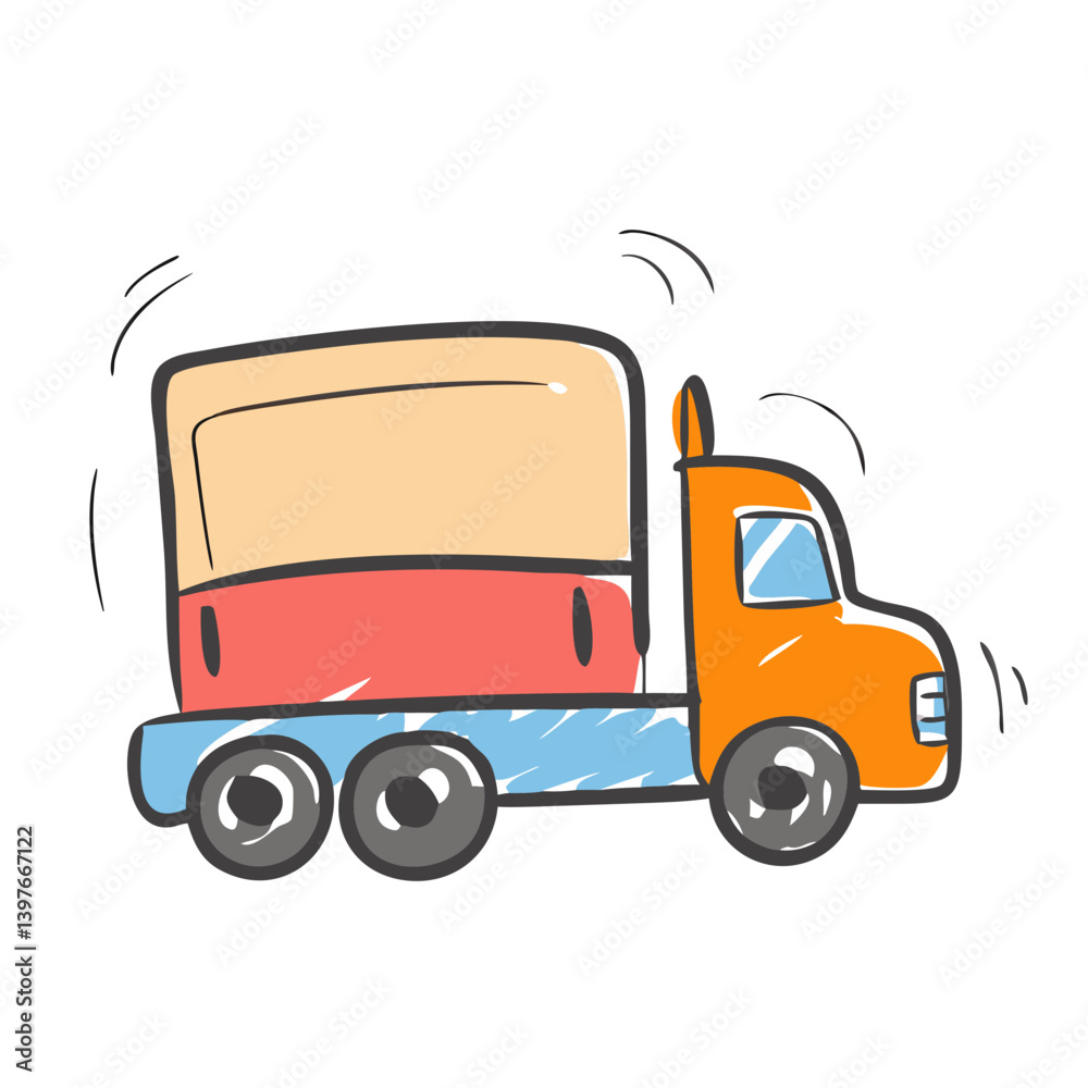 Fototapeta premium semi truck icon, semi truck vector illustration-simple illustration of semi truck, perfect for semi truck logos and icons