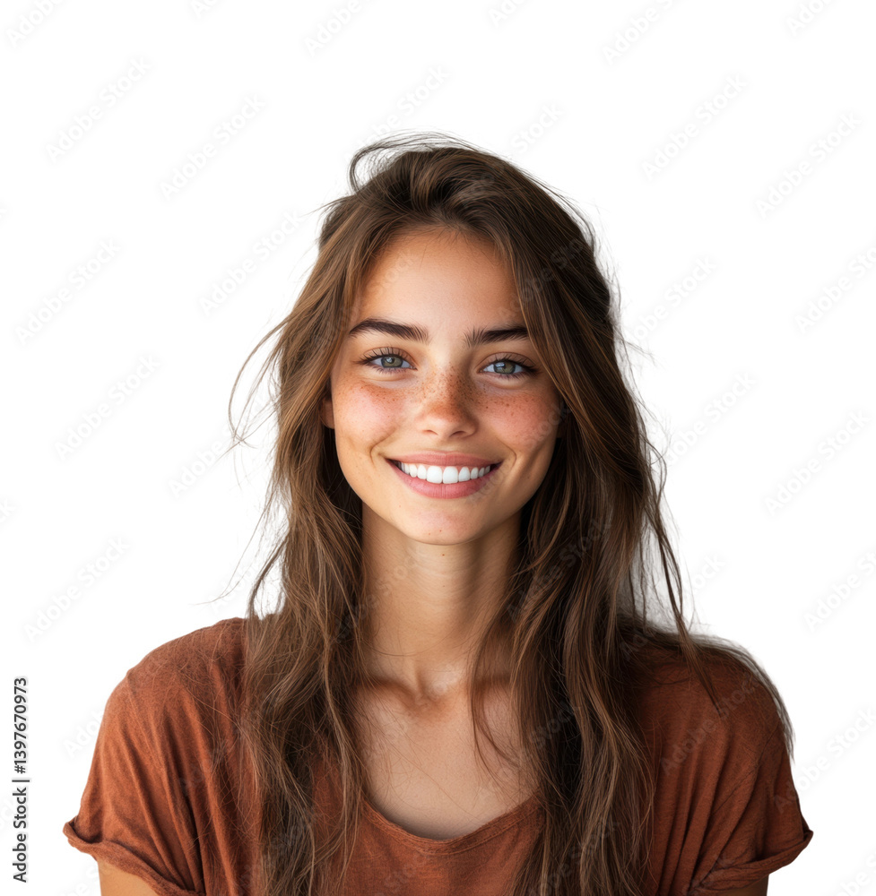 Smiling woman portrait isolated on transparent background, png Smiling woman portrait isolated on transparent background, png
