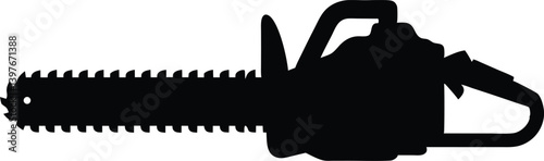 Chainsaw black silhouette vector, Chain saw black icon vector illustration