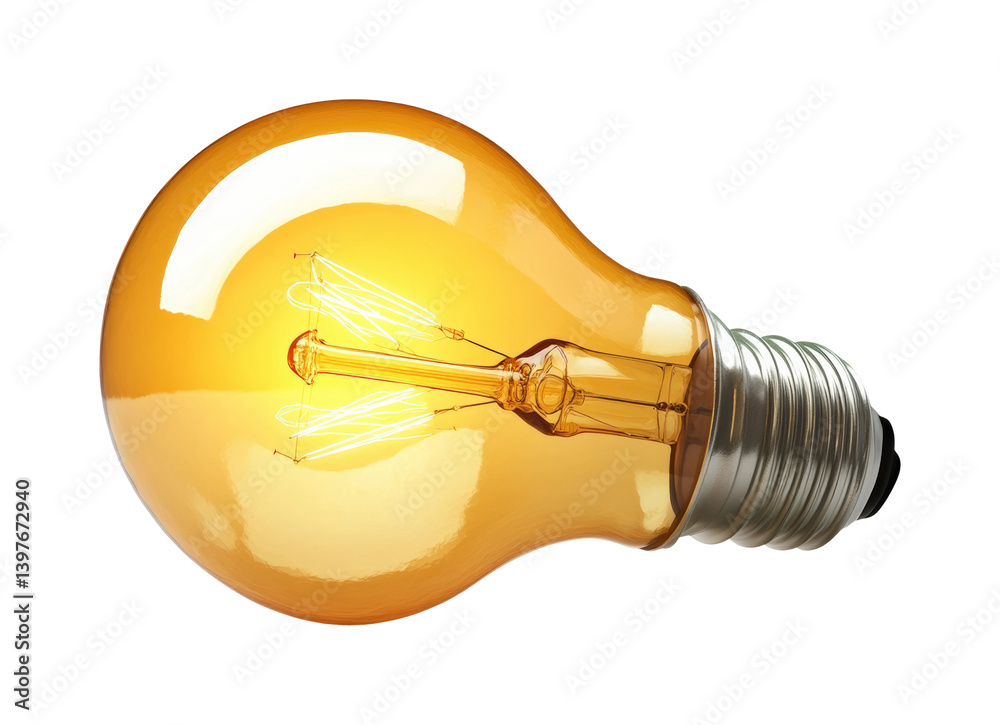 Illuminating light bulb showcase product isolated on transparent background, png Illuminating light bulb showcase product isolated on transparent background, png